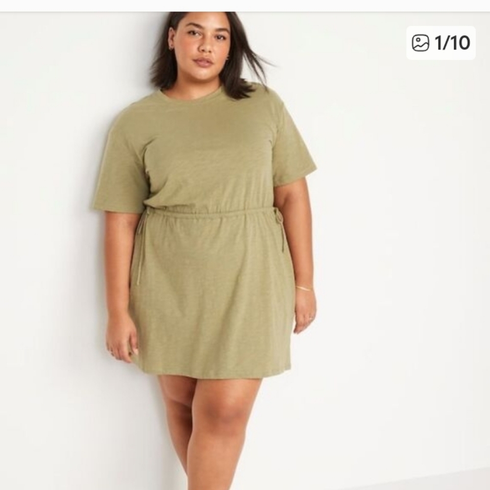 Old Navy Green Waist Defining T-shirt Mini Dress Size 4x NWT